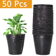 50 pcs Black Plastic Seedling Bag ,Fruit Tree Seedling Cup ,Bonsai Planting Bag Plants Grow Bags, Garden Seeding Pots 3